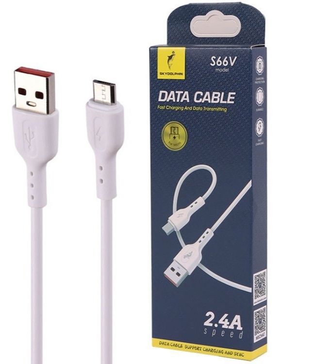کابل USB به MicroUSB اسکای دلفین مدل S66V طول 1 متر