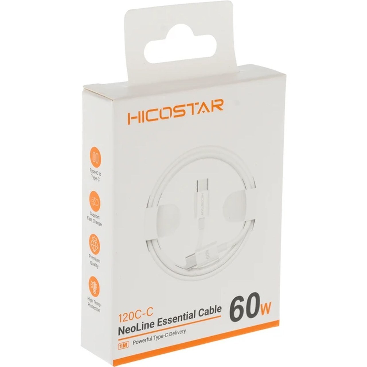کابل تایپ سی 60 وات هایکو استار HICOSTAR مدل 120C-C(گارانتی شرکتی)