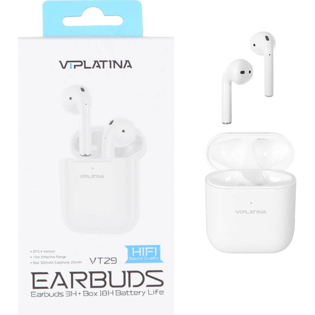 ایرفون بی سیم VIPLATINA مدل VT29 - سفید (گارانتی 18 ماه تعویض نیکان همراه) مشخصات