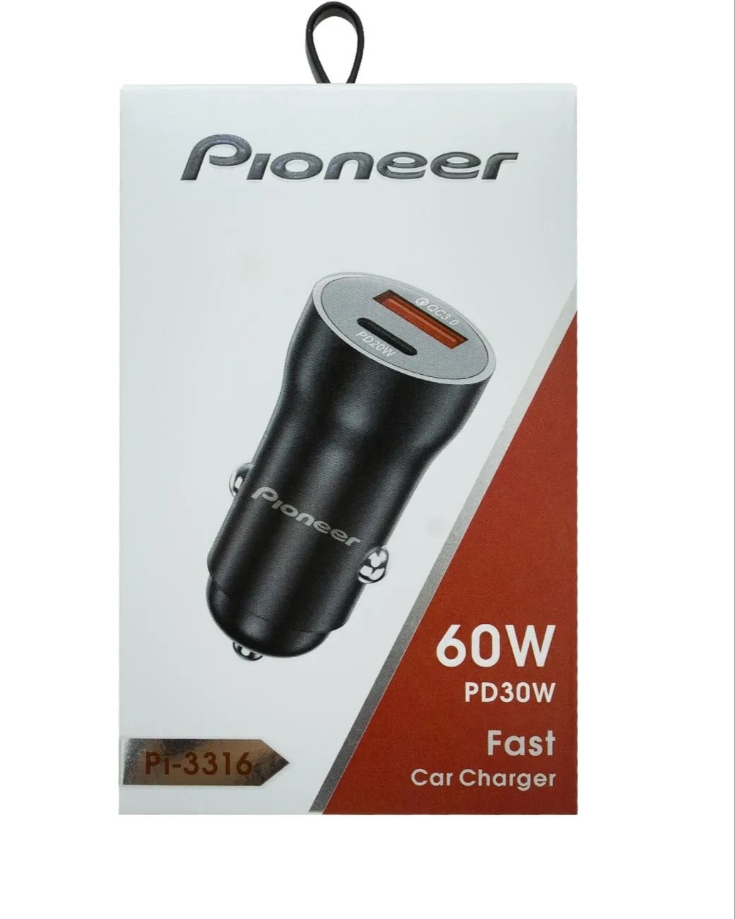 شارژر فندکی سوپرفست دو پورت Pioneer مدل Pi-3316