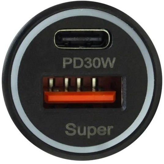 شارژر فندکی FAST مدل KING K-20 با توان 30 وات PD و خروجیهای Type-C و USB-A