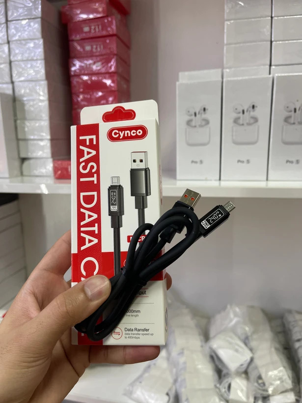 کابل شارژ میکرو اندرویدی کیفیت عالی پکدار | مشکی | cynco 04
